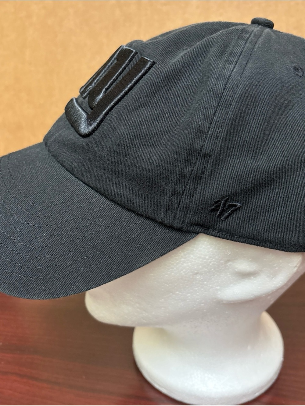 New York Giants 47 Brand Clean Up NFL Adjustable Dad Hat Baseball Cap ALL Black - Picture 2 of 7